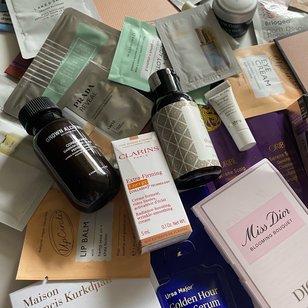 Bundle of Beauty and Grooming Product Samples 35+ Items Luxury Brands Included!